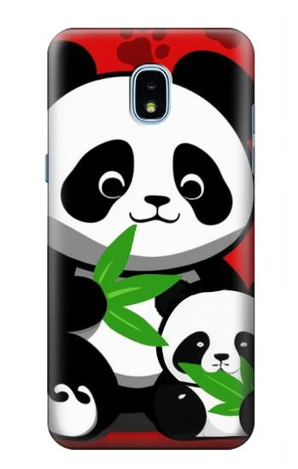 S3929 竹を食べるかわいいパンダ Cute Panda Eating Bamboo Samsung Galaxy J3 (2018), J3 Star, J3 V 3rd Gen, J3 Orbit, J3 Achieve, Express Prime 3, Amp Prime 3 バックケース、フリップケース・カバー