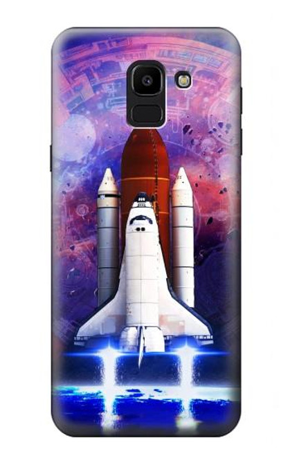 S3913 カラフルな星雲スペースシャトル Colorful Nebula Space Shuttle Samsung Galaxy J6 (2018) バックケース、フリップケース・カバー