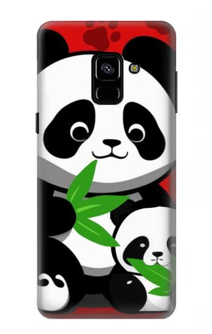 S3929 竹を食べるかわいいパンダ Cute Panda Eating Bamboo Samsung Galaxy A8 (2018) バックケース、フリップケース・カバー