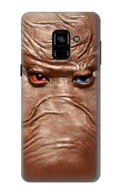 S3940 レザーマッドフェイスグラフィックペイント Leather Mad Face Graphic Paint Samsung Galaxy A8 (2018) バックケース、フリップケース・カバー