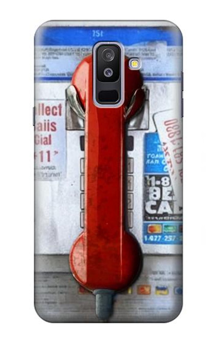 S3925 コラージュヴィンテージ公衆電話 Collage Vintage Pay Phone Samsung Galaxy A6+ (2018), J8 Plus 2018, A6 Plus 2018  バックケース、フリップケース・カバー