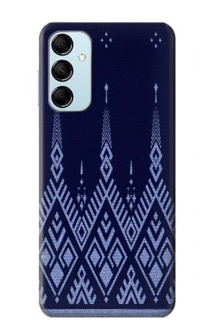 S3950 テキスタイル タイ ブルー パターン Textile Thai Blue Pattern Samsung Galaxy M14 バックケース、フリップケース・カバー