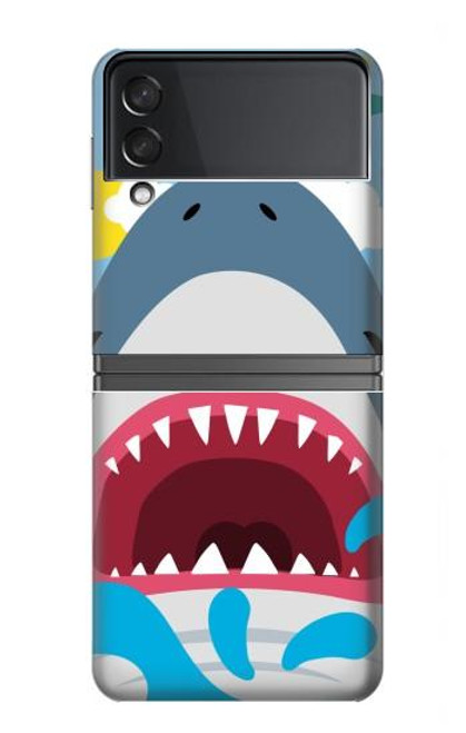 S3947 サメのヘリコプターの漫画 Shark Helicopter Cartoon Samsung Galaxy Z Flip 4 バックケース、フリップケース・カバー