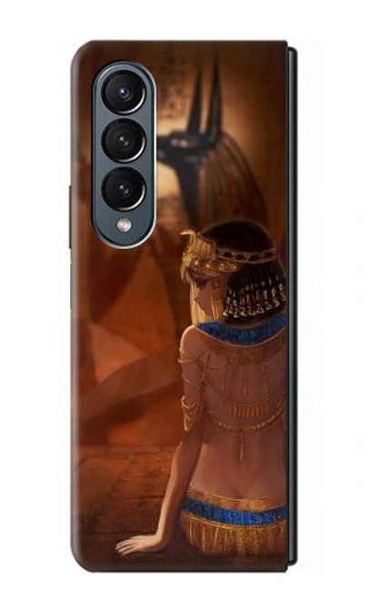 S3919 エジプトの女王クレオパトラ・アヌビス Egyptian Queen Cleopatra Anubis Samsung Galaxy Z Fold 4 バックケース、フリップケース・カバー