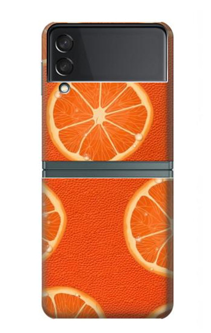 S3946 オレンジのシームレスなパターン Seamless Orange Pattern Samsung Galaxy Z Flip 3 5G バックケース、フリップケース・カバー