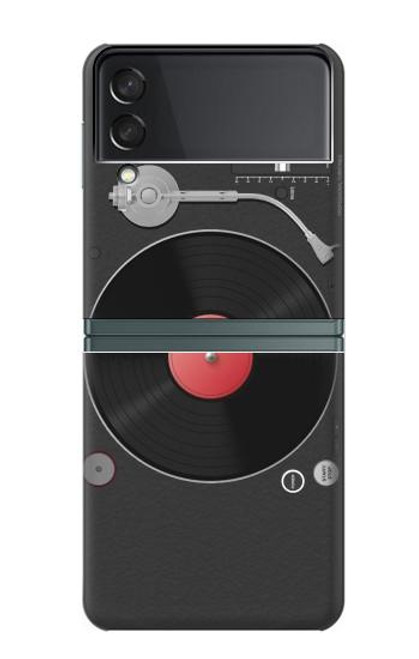 S3952 ターンテーブル ビニール レコード プレーヤーのグラフィック Turntable Vinyl Record Player Graphic Samsung Galaxy Z Flip 3 5G バックケース、フリップケース・カバー