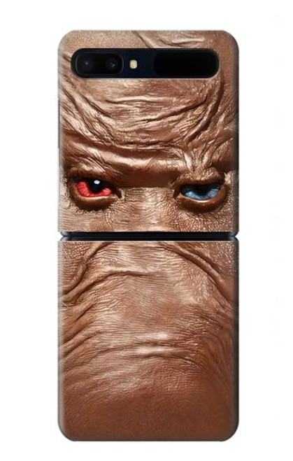 S3940 レザーマッドフェイスグラフィックペイント Leather Mad Face Graphic Paint Samsung Galaxy Z Flip 5G バックケース、フリップケース・カバー