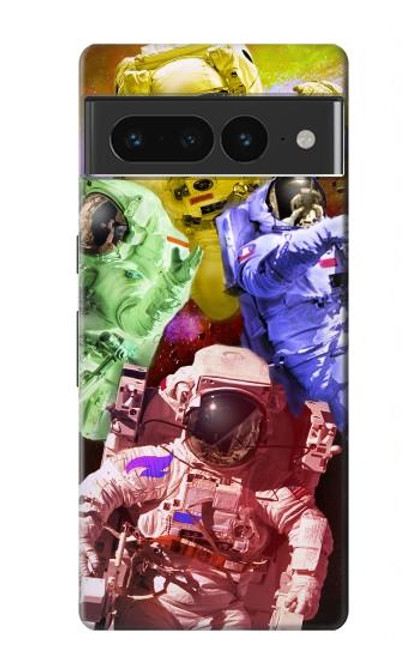 S3914 カラフルな星雲の宇宙飛行士スーツ銀河 Colorful Nebula Astronaut Suit Galaxy Google Pixel 7 Pro バックケース、フリップケース・カバー