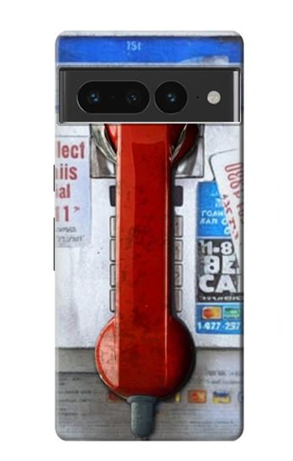 S3925 コラージュヴィンテージ公衆電話 Collage Vintage Pay Phone Google Pixel 7 Pro バックケース、フリップケース・カバー