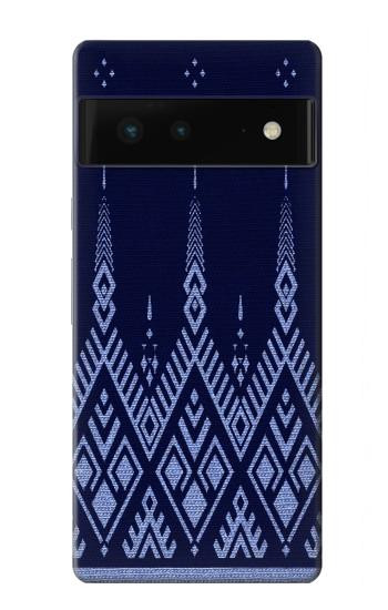 S3950 テキスタイル タイ ブルー パターン Textile Thai Blue Pattern Google Pixel 6 バックケース、フリップケース・カバー
