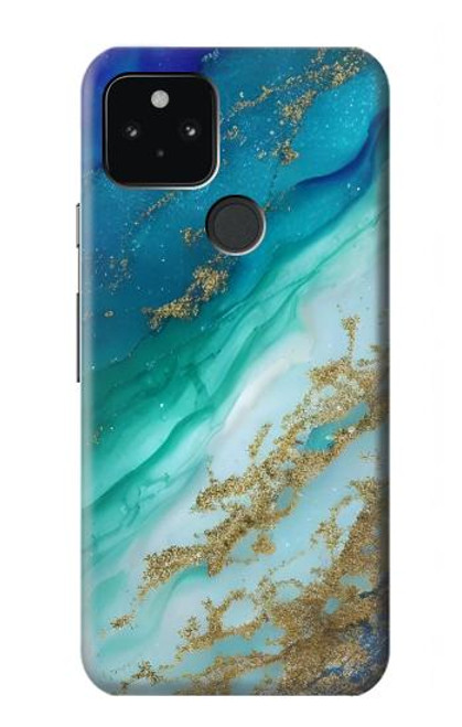 S3920 抽象的なオーシャンブルー色混合エメラルド Abstract Ocean Blue Color Mixed Emerald Google Pixel 5 バックケース、フリップケース・カバー