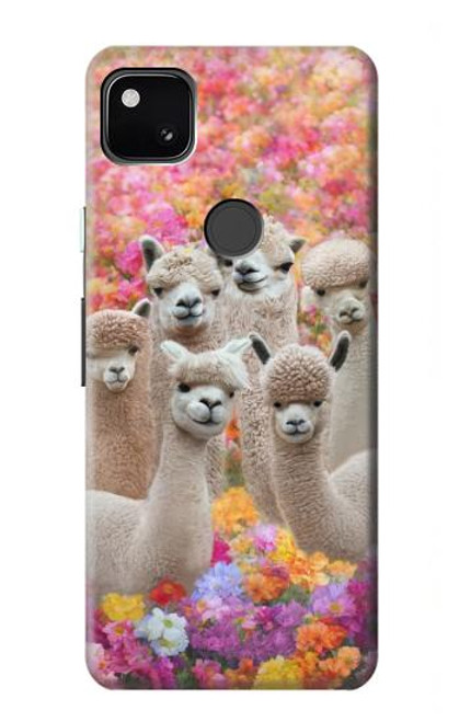 S3916 アルパカファミリー ベビーアルパカ Alpaca Family Baby Alpaca Google Pixel 4a バックケース、フリップケース・カバー