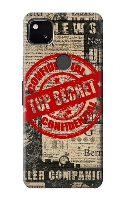 S3937 テキスト トップ シークレット アート ヴィンテージ Text Top Secret Art Vintage Google Pixel 4a バックケース、フリップケース・カバー