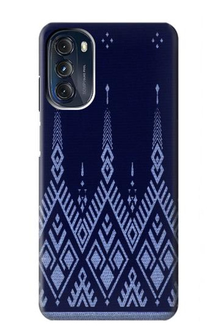 S3950 テキスタイル タイ ブルー パターン Textile Thai Blue Pattern Motorola Moto G 5G (2023) バックケース、フリップケース・カバー