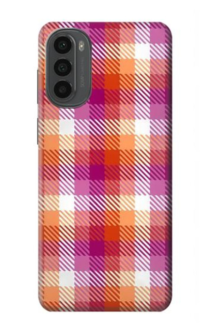 S3941 LGBT レズビアン プライド フラグ チェック柄 LGBT Lesbian Pride Flag Plaid Motorola Moto G52, G82 5G バックケース、フリップケース・カバー