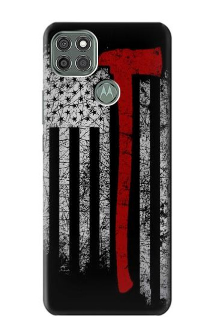 S3958 消防士の斧の旗 Firefighter Axe Flag Motorola Moto G9 Power バックケース、フリップケース・カバー