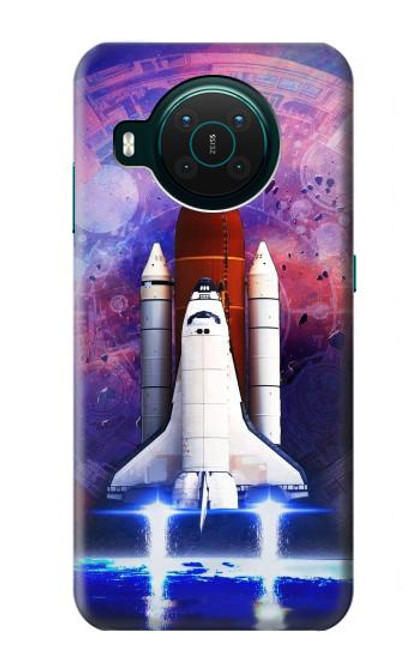 S3913 カラフルな星雲スペースシャトル Colorful Nebula Space Shuttle Nokia X10 バックケース、フリップケース・カバー