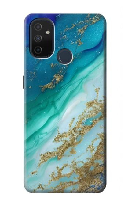 S3920 抽象的なオーシャンブルー色混合エメラルド Abstract Ocean Blue Color Mixed Emerald OnePlus Nord N100 バックケース、フリップケース・カバー