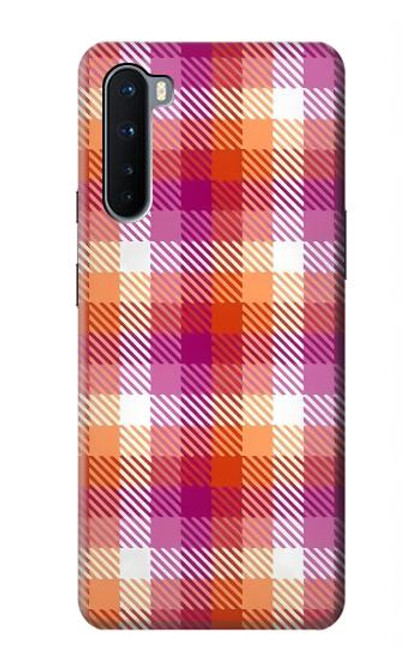 S3941 LGBT レズビアン プライド フラグ チェック柄 LGBT Lesbian Pride Flag Plaid OnePlus Nord バックケース、フリップケース・カバー