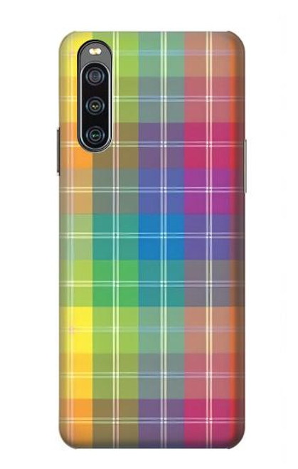S3942 LGBTQ レインボーチェック柄タータンチェック LGBTQ Rainbow Plaid Tartan Sony Xperia 10 IV バックケース、フリップケース・カバー