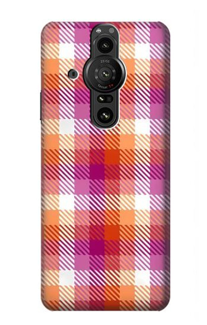 S3941 LGBT レズビアン プライド フラグ チェック柄 LGBT Lesbian Pride Flag Plaid Sony Xperia Pro-I バックケース、フリップケース・カバー