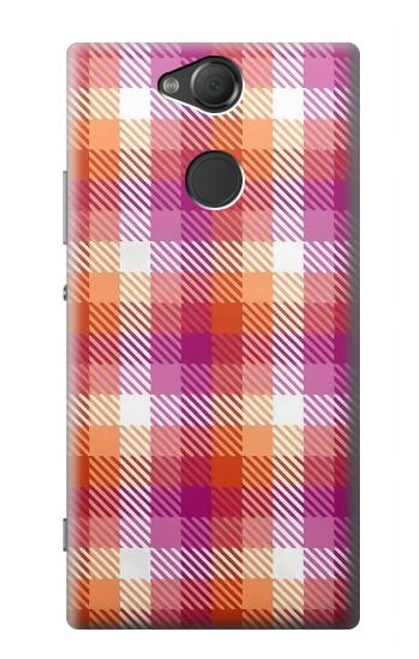 S3941 LGBT レズビアン プライド フラグ チェック柄 LGBT Lesbian Pride Flag Plaid Sony Xperia XA2 バックケース、フリップケース・カバー