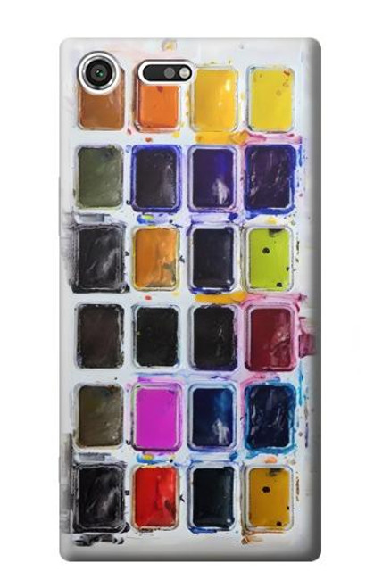 S3956 水彩パレットボックスグラフィック Watercolor Palette Box Graphic Sony Xperia XZ Premium バックケース、フリップケース・カバー