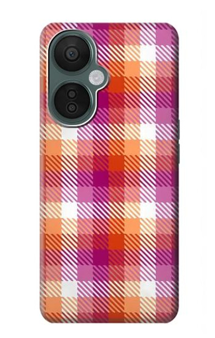 S3941 LGBT レズビアン プライド フラグ チェック柄 LGBT Lesbian Pride Flag Plaid OnePlus Nord CE 3 Lite, Nord N30 5G バックケース、フリップケース・カバー