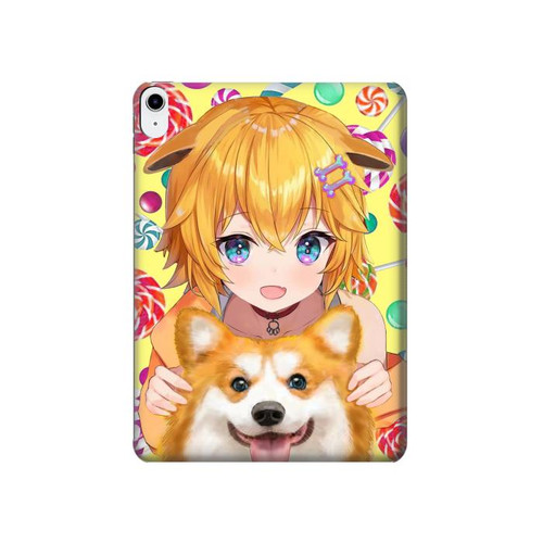 S3918 赤ちゃんコーギー犬コーギー女の子キャンディー Baby Corgi Dog Corgi Girl Candy iPad 10.9 (2022) タブレットケース