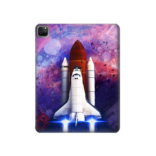 S3913 カラフルな星雲スペースシャトル Colorful Nebula Space Shuttle iPad Pro 12.9 (2022,2021,2020,2018, 3rd, 4th, 5th, 6th) タブレットケース