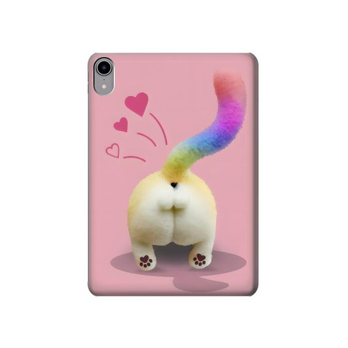 S3923 猫のお尻の虹のしっぽ Cat Bottom Rainbow Tail iPad mini 6, iPad mini (2021) タブレットケース