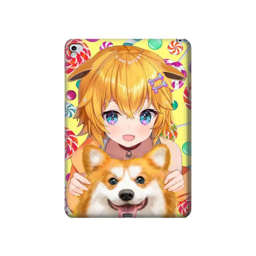 S3918 赤ちゃんコーギー犬コーギー女の子キャンディー Baby Corgi Dog Corgi Girl Candy iPad Pro 12.9 (2015,2017) タブレットケース