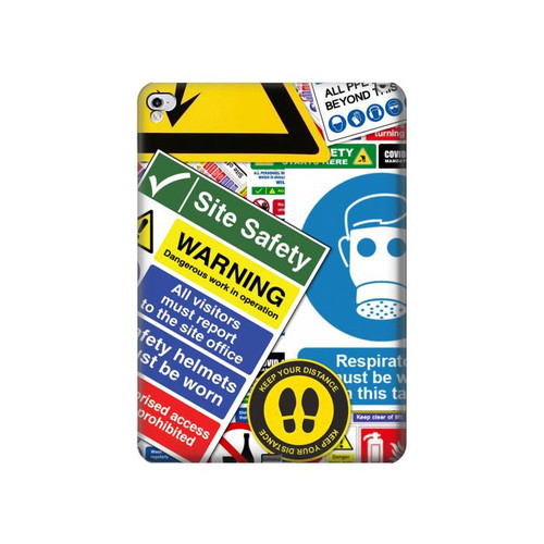 S3960 安全標識ステッカー コラージュ Safety Signs Sticker Collage iPad Pro 12.9 (2015,2017) タブレットケース