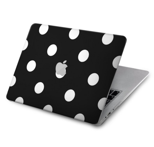 S2299 黒い水玉 Black Polka Dots MacBook Air 15″ (2023,2024) - A2941, A3114 ケース・カバー