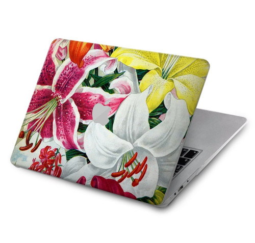 S3205 レトロ花 Retro Art Flowers MacBook Air 15″ (2023,2024) - A2941, A3114 ケース・カバー