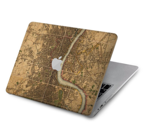 S3230 ロンドンのヴィンテージマップ Vintage Map of London MacBook Air 15″ (2023,2024,2025) - A2941, A3114, A3241 ケース・カバー