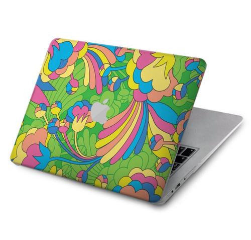 S3273 フラワーラインアートパターン Flower Line Art Pattern MacBook Air 15″ (2023,2024) - A2941, A3114 ケース・カバー