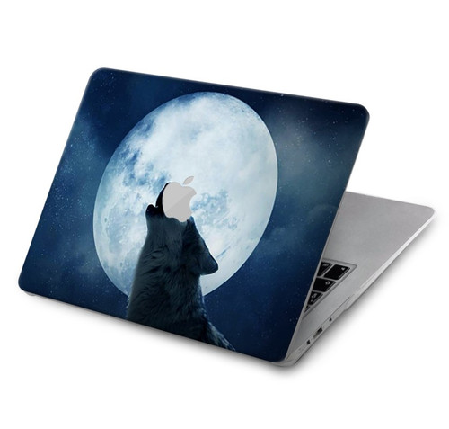 S3693 グリムホワイトウルフ満月 Grim White Wolf Full Moon MacBook Air 15″ (2023,2024) - A2941, A3114 ケース・カバー