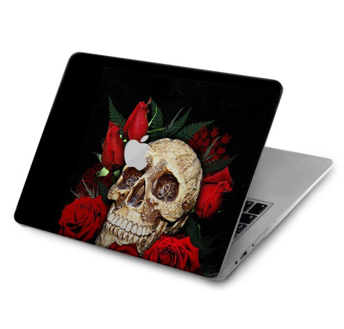 S3753 ダークゴシックゴススカルローズ Dark Gothic Goth Skull Roses MacBook Air 15″ (2023,2024) - A2941, A3114 ケース・カバー