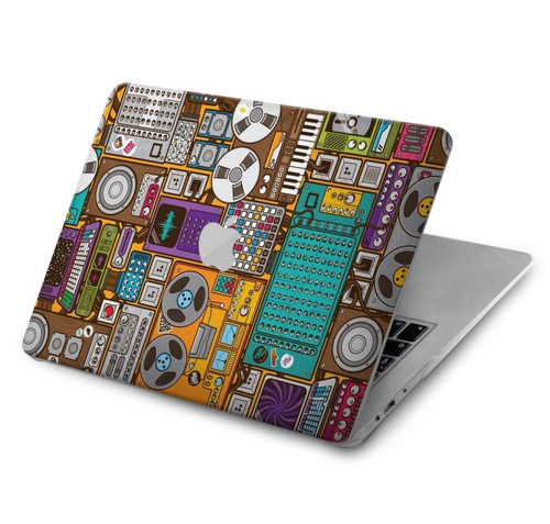 S3879 レトロな音楽の落書き Retro Music Doodle MacBook Air 15″ (2023,2024) - A2941, A3114 ケース・カバー