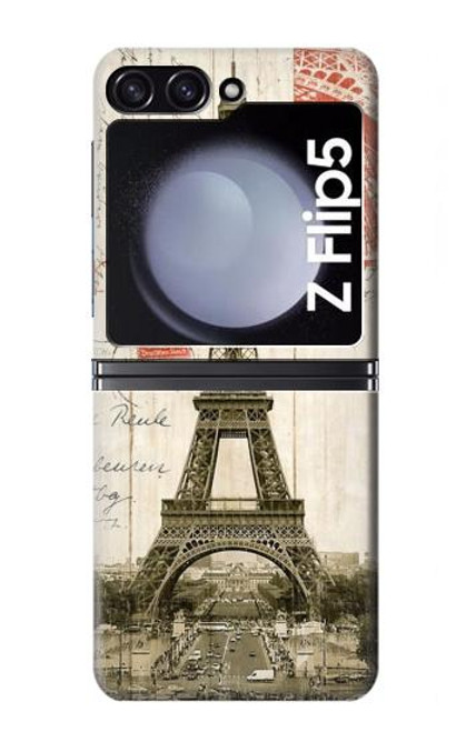 S2108 エッフェル塔パリポストカード Eiffel Tower Paris Postcard Samsung Galaxy Z Flip 5 バックケース、フリップケース・カバー