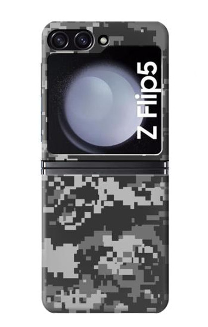 S3293 アーバンブラックカモ迷彩 Urban Black Camo Camouflage Samsung Galaxy Z Flip 5 バックケース、フリップケース・カバー