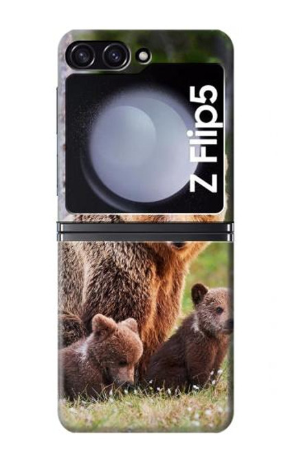 S3558 くまの家族 Bear Family Samsung Galaxy Z Flip 5 バックケース、フリップケース・カバー