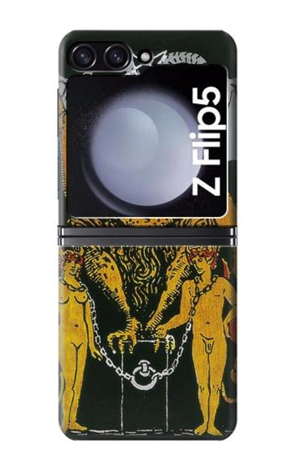 S3740 タロットカード悪魔 Tarot Card The Devil Samsung Galaxy Z Flip 5 バックケース、フリップケース・カバー