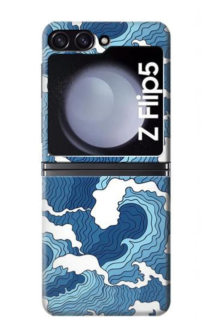 S3751 波のパターン Wave Pattern Samsung Galaxy Z Flip 5 バックケース、フリップケース・カバー