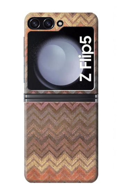 S3752 ジグザグ生地パターングラフィックプリント Zigzag Fabric Pattern Graphic Printed Samsung Galaxy Z Flip 5 バックケース、フリップケース・カバー