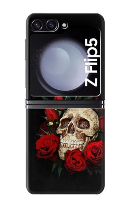 S3753 ダークゴシックゴススカルローズ Dark Gothic Goth Skull Roses Samsung Galaxy Z Flip 5 バックケース、フリップケース・カバー