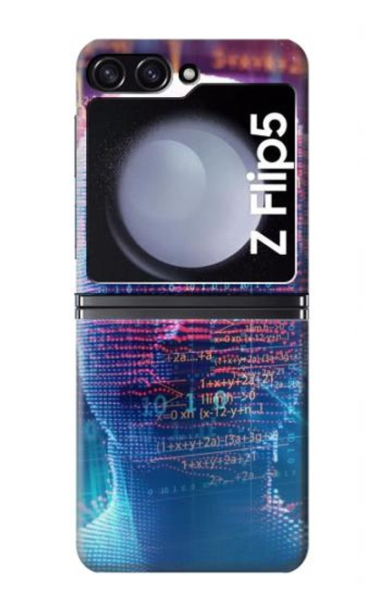 S3800 デジタル人顔 Digital Human Face Samsung Galaxy Z Flip 5 バックケース、フリップケース・カバー