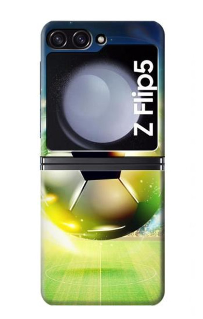 S3844 輝くサッカー サッカーボール Glowing Football Soccer Ball Samsung Galaxy Z Flip 5 バックケース、フリップケース・カバー