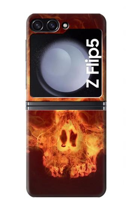 S3881 ファイアスカル Fire Skull Samsung Galaxy Z Flip 5 バックケース、フリップケース・カバー
